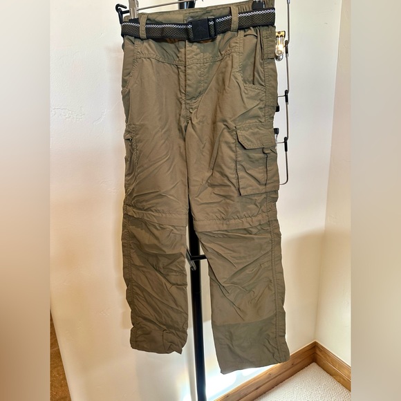 Boys convertible hiking pants zip off shorts size medium olive - Picture 1 of 9